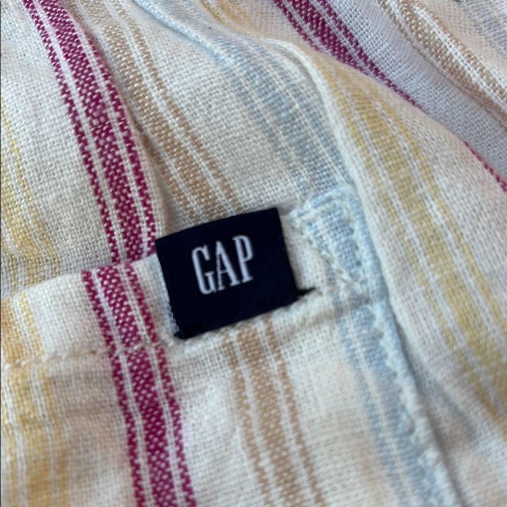 NWT GAP High Waist XL Shorts in Linen/Rayon blend Cream w/ Stripes. Summer cool! - Picture 8 of 16